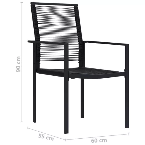  2 db fekete PVC rattan kerti szék