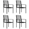  4 db fekete PVC rattan kerti szék