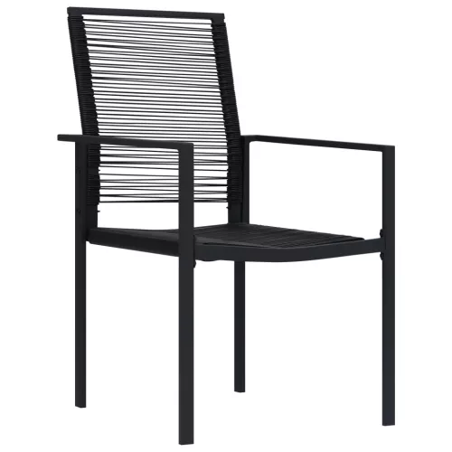  4 db fekete PVC rattan kerti szék