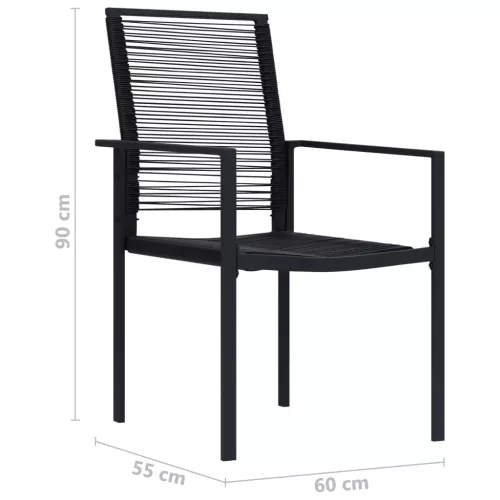  4 db fekete PVC rattan kerti szék