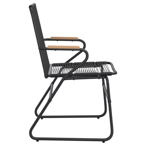  2 db fekete PVC rattan kerti szék 58 x 59 x 85,5 cm