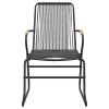  4 db fekete PVC rattan kerti szék 58 x 59 x 85,5 cm