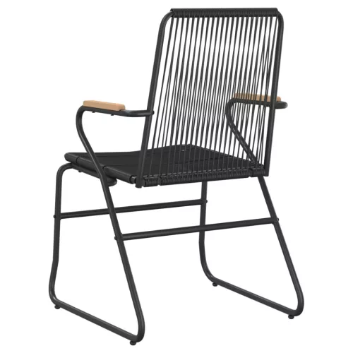  4 db fekete PVC rattan kerti szék 58 x 59 x 85,5 cm