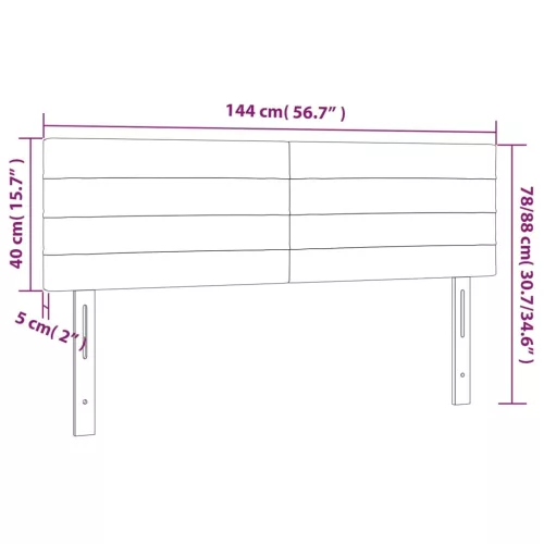  krémszínű szövet LED-es fejtámla 144x5x78/88 cm