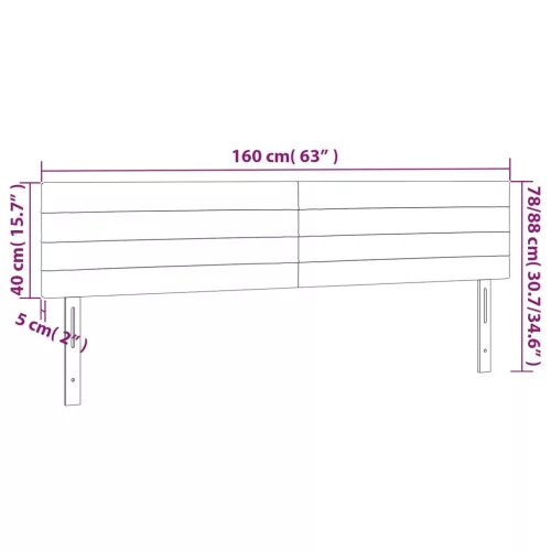  tópszínű szövet LED-es fejtámla 160x5x78/88 cm