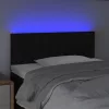  fekete szövet LED-es fejtámla 80 x 5 x 78/88 cm