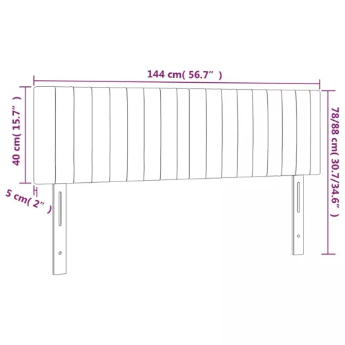  sötétbarna szövet LED-es fejtámla 144x5x78/88 cm