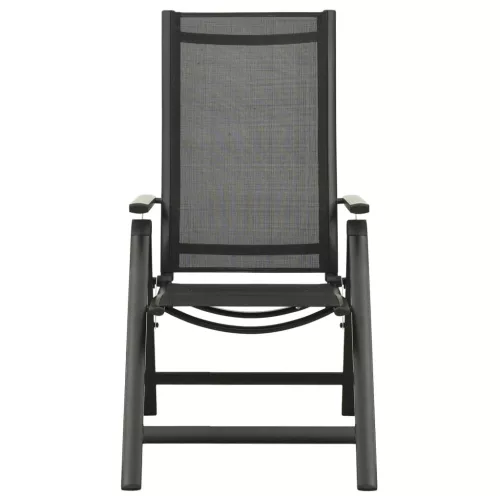  2 db fekete textilén és alumínium összecsukható kerti szék