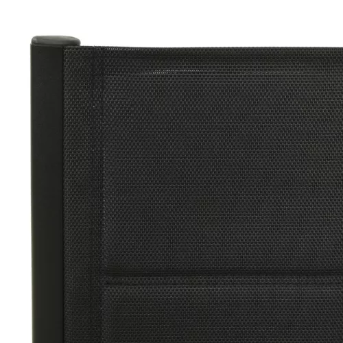  2 db fekete textilén és alumínium összecsukható kerti szék