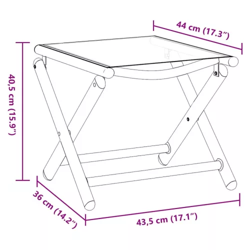  fekete és ezüst textilén és alumínium összecsukható lábtartó