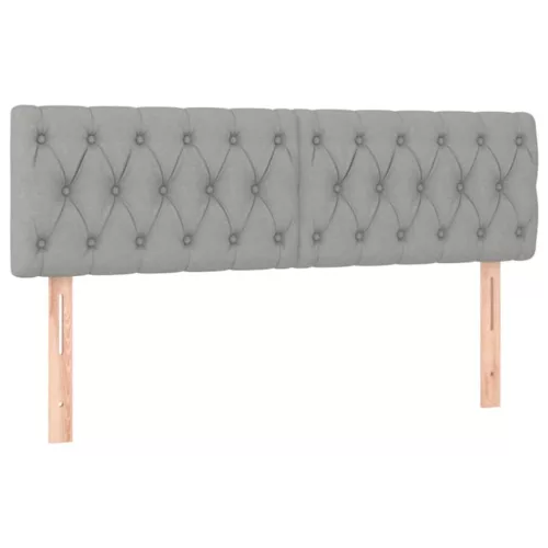  világosszürke szövet LED-es fejtámla 160x7x78/88 cm