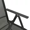  2 db fekete textilén és alumínium dönthető kerti fekvőszék