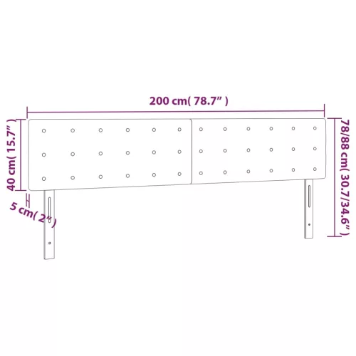  sötétbarna szövet LED-es fejtámla 200x5x78/88 cm