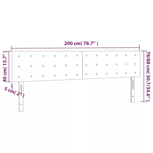 krémszínű szövet LED-es fejtámla 200x5x78/88 cm