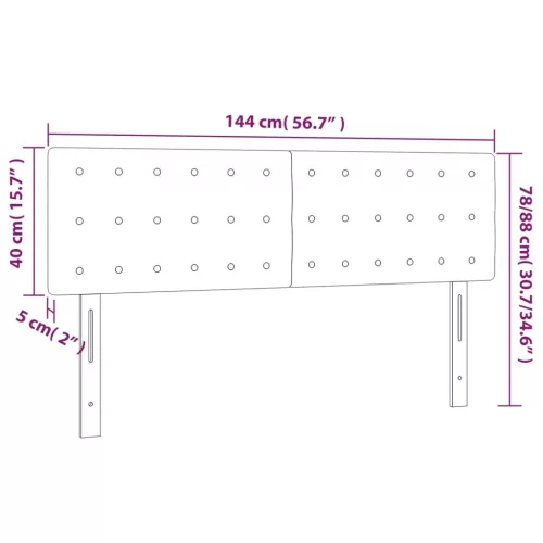  rózsaszín bársony LED-es fejtámla 144x5x78/88 cm