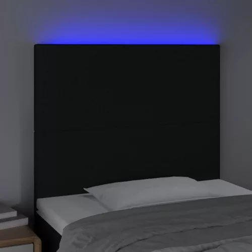  fekete szövet LED-es fejtámla 100x5x118/128 cm