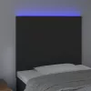  fekete bársony LED-es fejtámla 80x5x118/128 cm