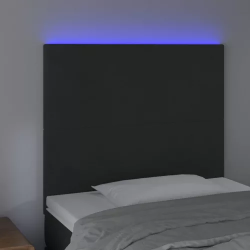  fekete bársony LED-es fejtámla 80x5x118/128 cm