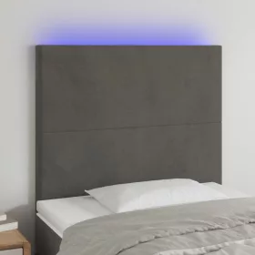 sötétszürke bársony LED-es fejtámla 90x5x118/128 cm