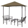  tópszínű kerti pavilon asztallal, padokkal 2,5x1,5x2,4 m 	