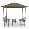 tópszínű kerti pavilon asztallal, padokkal 2,5x1,5x2,4 m 	
