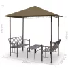  tópszínű kerti pavilon asztallal, padokkal 2,5x1,5x2,4 m 	