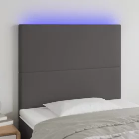  szürke műbőr LED-es fejtámla 100x5x118/128 cm