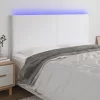  fehér műbőr LED-es fejtámla 180x5x118/128 cm