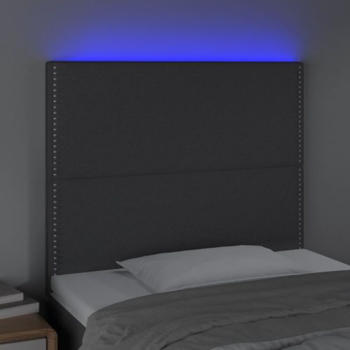  sötétszürke szövet LED-es fejtámla 80x5x118/128 cm