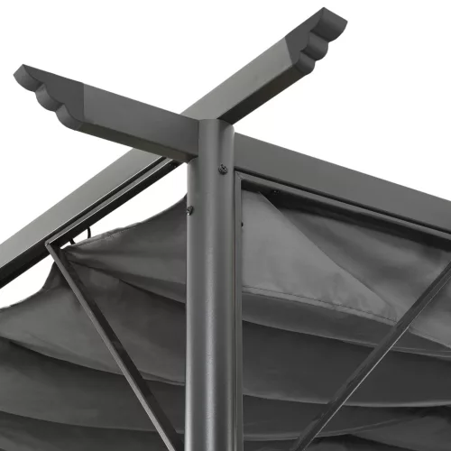  antracitszürke acél pavilon behúzható tetővel 3 x 3 m 180 g/m²