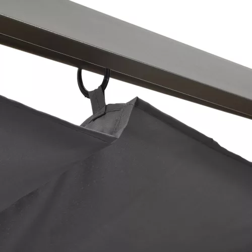  antracitszürke acél pavilon behúzható tetővel 3 x 3 m 180 g/m²