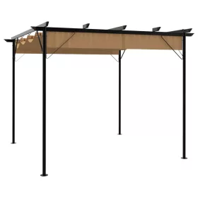    tópszínű acél pavilon behúzható tetővel 3 x 3 m 180 g/m²