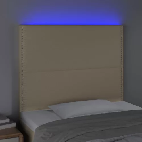  krémszínű szövet LED-es fejtámla 100x5x118/128 cm