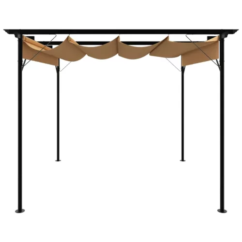  tópszínű acél pavilon behúzható tetővel 3 x 3 m 180 g/m²