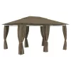  tópszínű kerti pavilon függönyökkel 4 x 3 m 180 g/m²