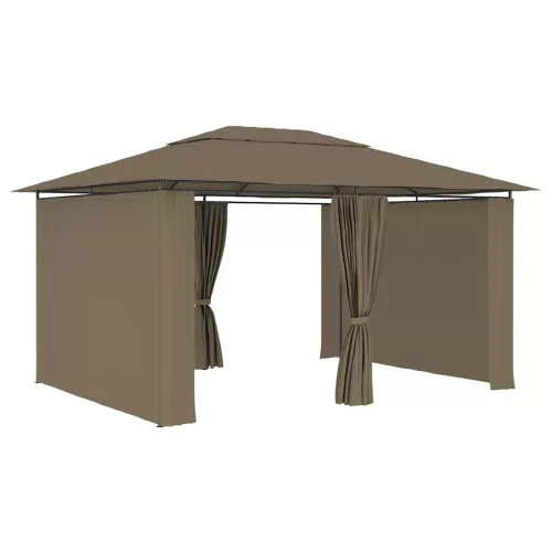  tópszínű kerti pavilon függönyökkel 4 x 3 m 180 g/m²