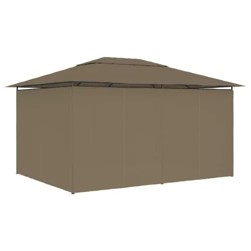  tópszínű kerti pavilon függönyökkel 4 x 3 m 180 g/m²