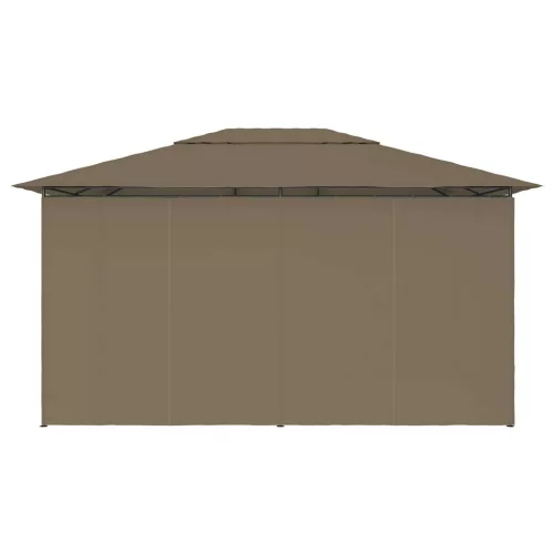  tópszínű kerti pavilon függönyökkel 4 x 3 m 180 g/m²