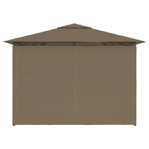  tópszínű kerti pavilon függönyökkel 4 x 3 m 180 g/m²