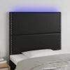  fekete műbőr LED-es fejtámla 80x5x118/128 cm