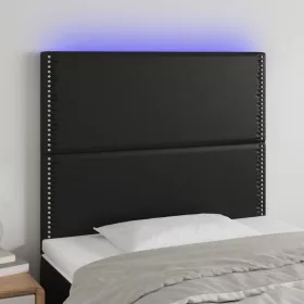  fekete műbőr LED-es fejtámla 80x5x118/128 cm