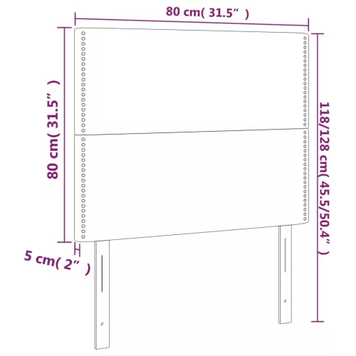  fekete műbőr LED-es fejtámla 80x5x118/128 cm