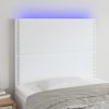  fehér műbőr LED-es fejtámla 100x5x118/128 cm