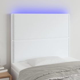  fehér műbőr LED-es fejtámla 100x5x118/128 cm