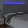  világosszürke szövet LED-es fejtámla 200x5x118/128 cm