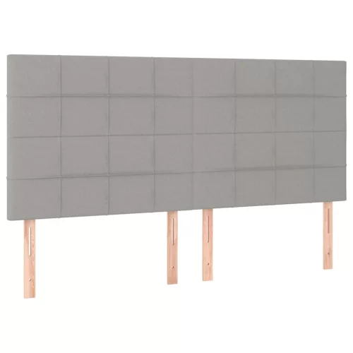  világosszürke szövet LED-es fejtámla 200x5x118/128 cm