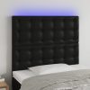  fekete műbőr LED-es fejtámla 80x5x118/128 cm