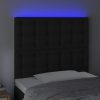 fekete műbőr LED-es fejtámla 80x5x118/128 cm