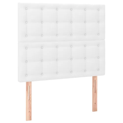  fehér műbőr LED-es fejtámla 90x5x118/128 cm