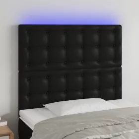  fekete műbőr LED-es fejtámla 100x5x118/128 cm